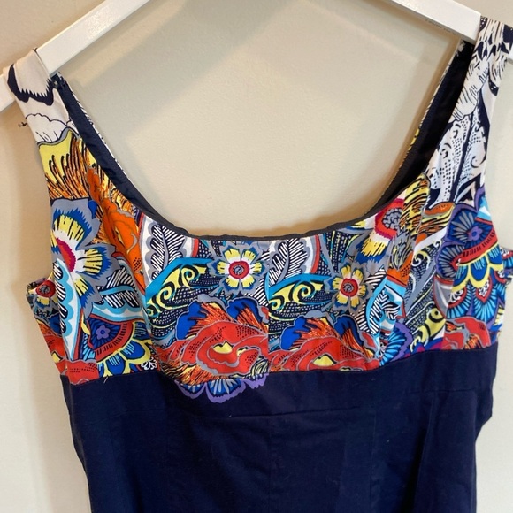 NINE WEST Fit & Flare Dress Multicolor Floral Print Women’s Size 16 Lined - Picture 3 of 6